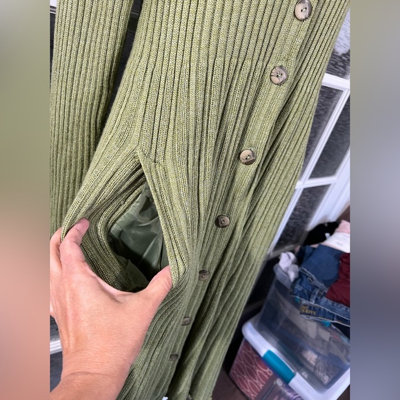 April Cornell Ribbed Button Front Midi Sweater/Dress - Picture 7 of 7